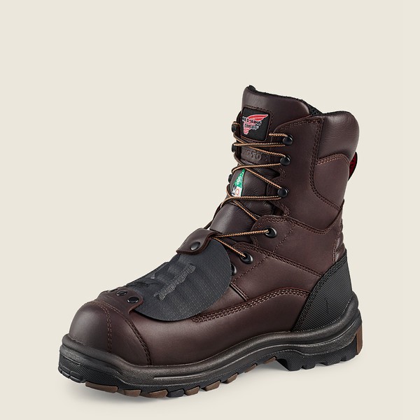 Red Wing Safety Boots King Toe® - 8-inch Waterproof Csa Metguard Toe - Black/Brown - Mens WGT142879